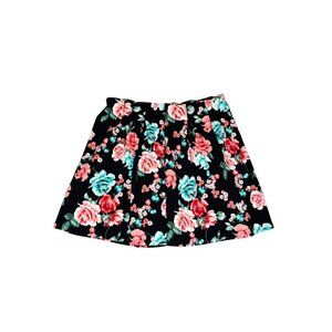 Joe B Women's Pleated Floral Mini Skirt Paisley Romantic Goth Vintage Sz L